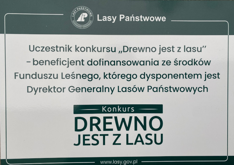 Zawiadczenie uczestnictwa w programie Drewno jest z lasu.